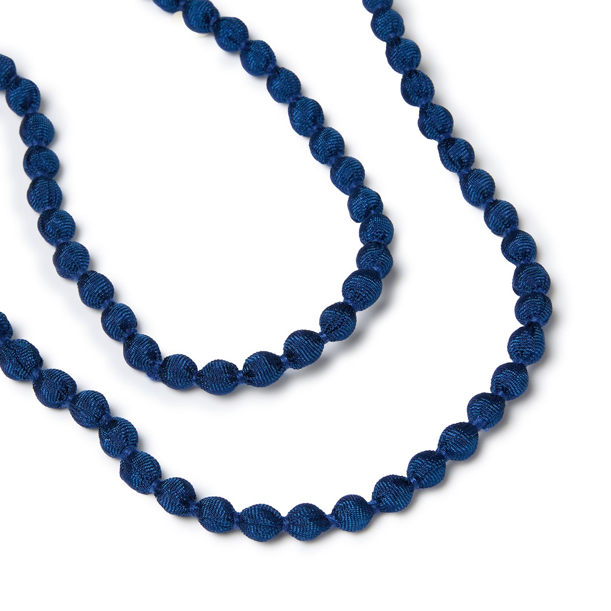 Silk Micro Beads Necklace - Deep Blue