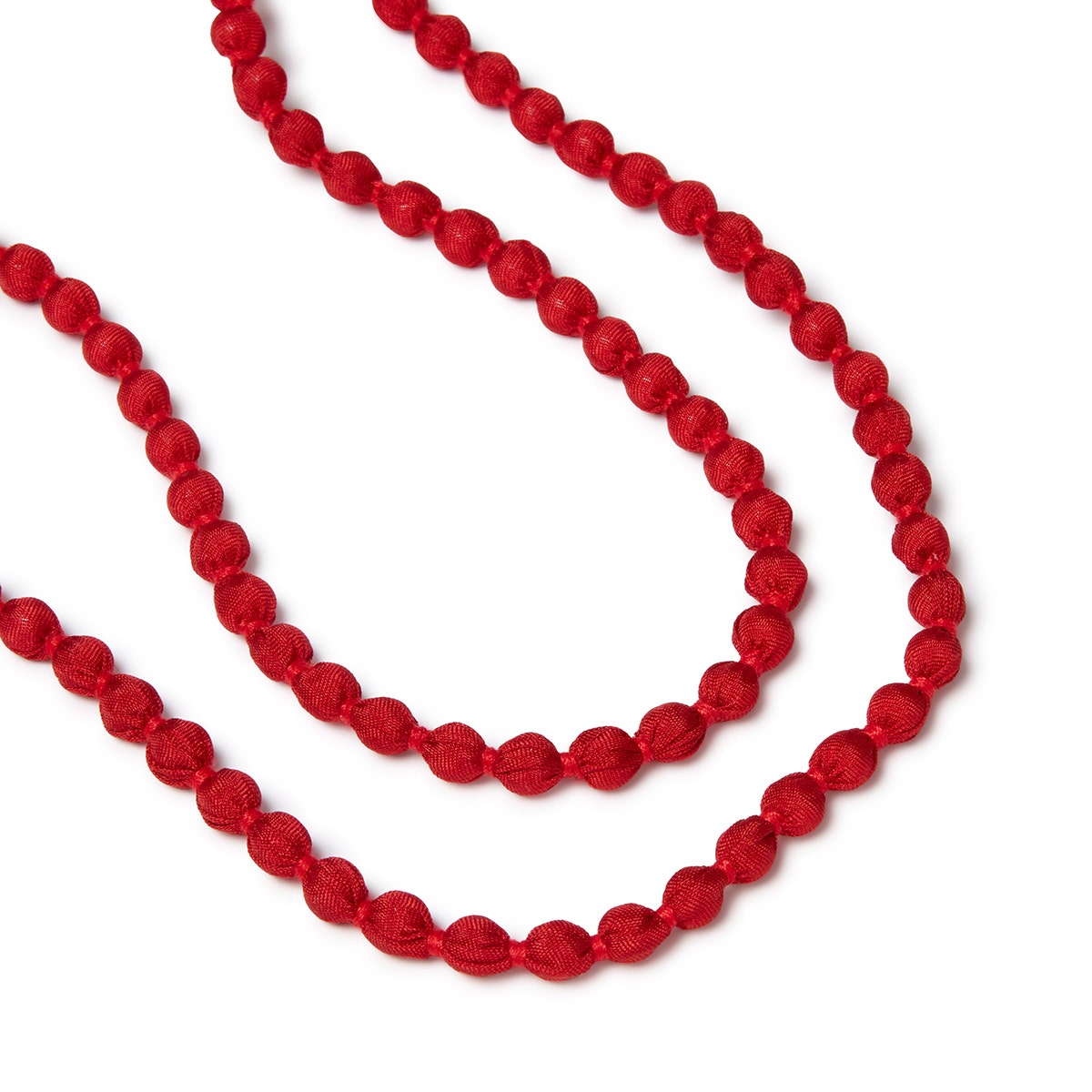 Silk Micro Beads Necklace - Red