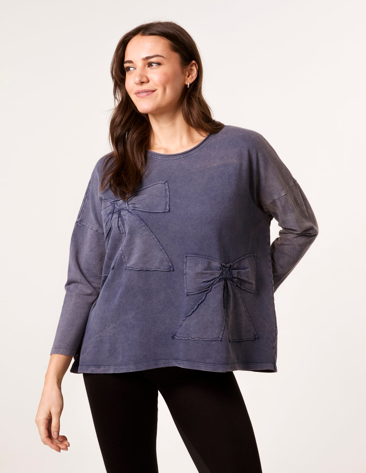 Bow Sweatshirt - S/M / DENIM