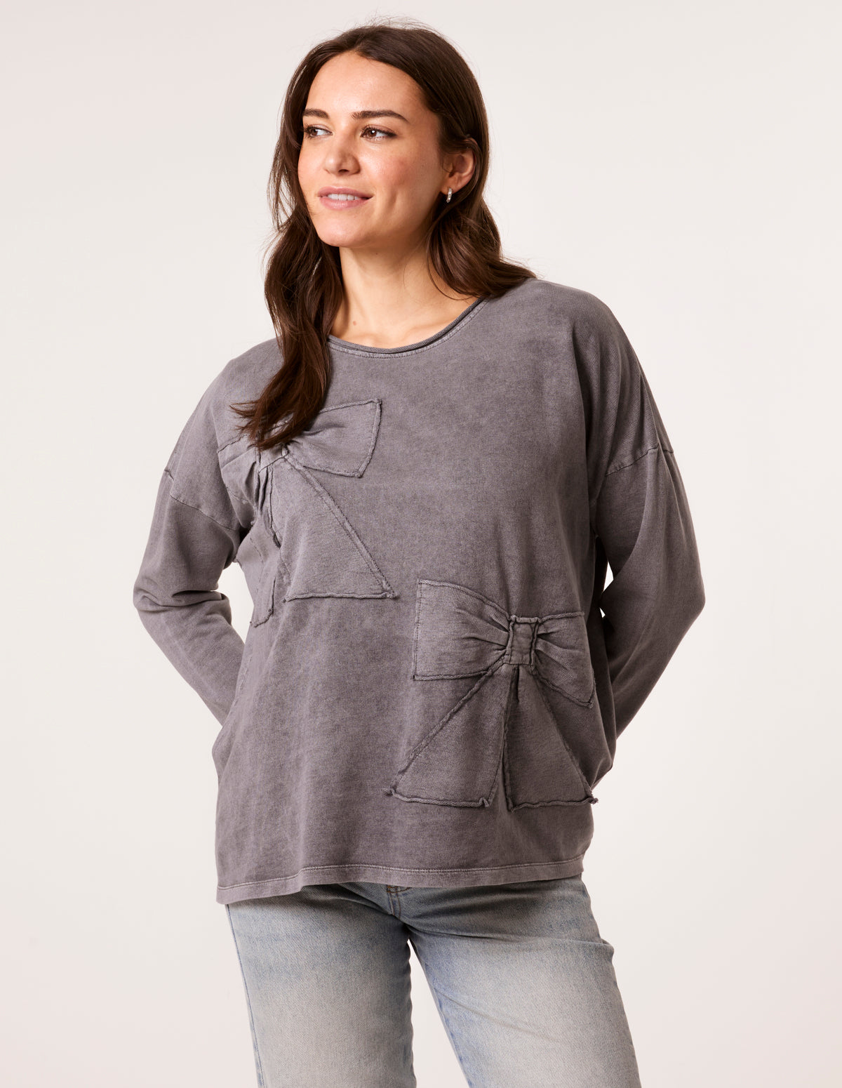 Bow Sweatshirt - S/M / GREY