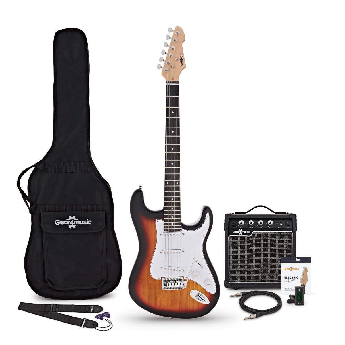 LA Electric Guitar Sunburst 10W Guitar Amp & Accessory Pack