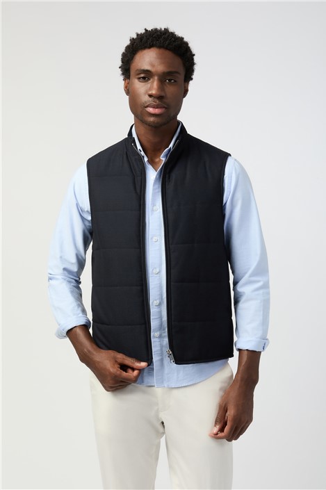 Melka Navy Blue Zip Through Gilet