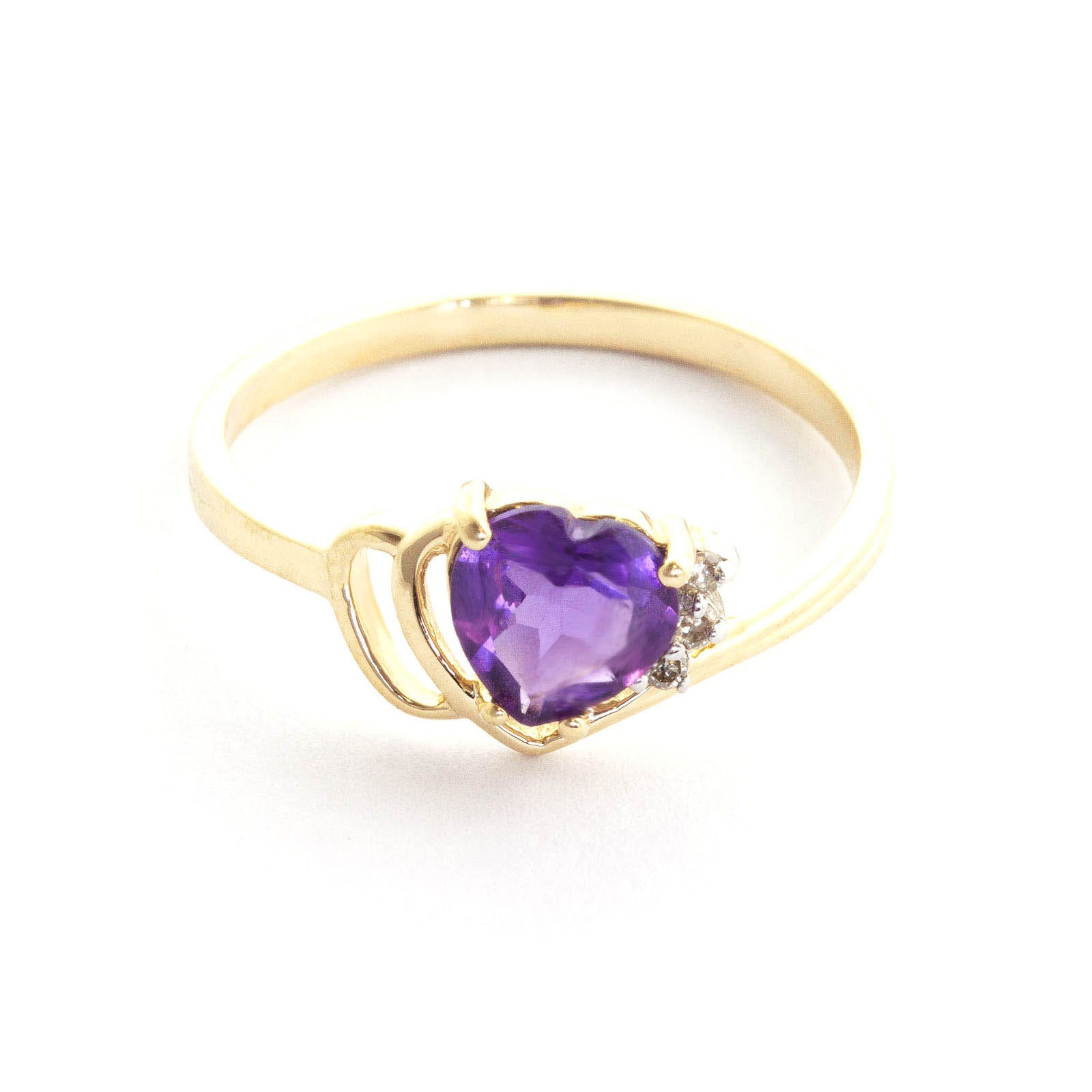 Amethyst & Diamond Brietta Layered Heart Ring in 18ct Gold