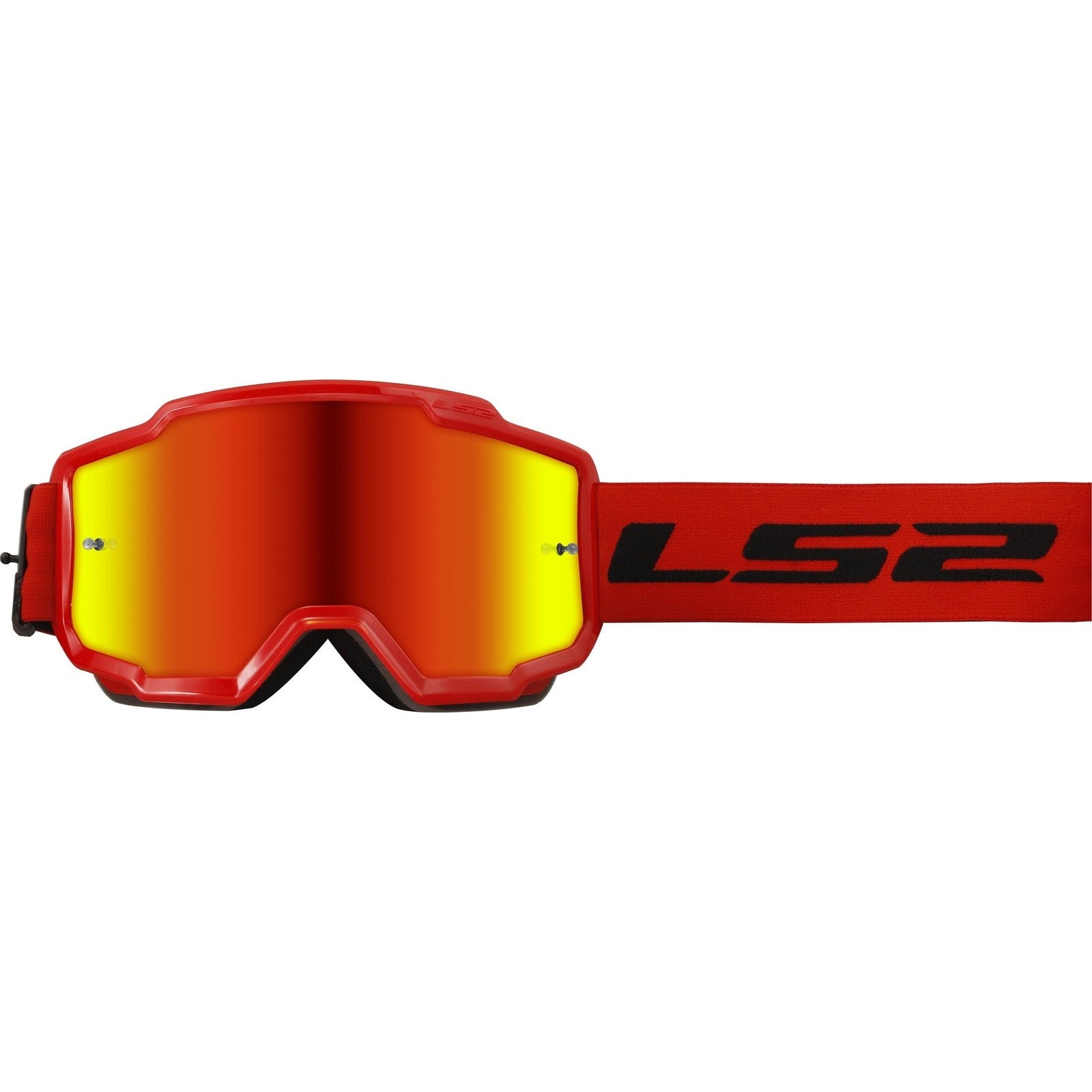 LS2 Charger Motocross Goggles - Red / Iridium