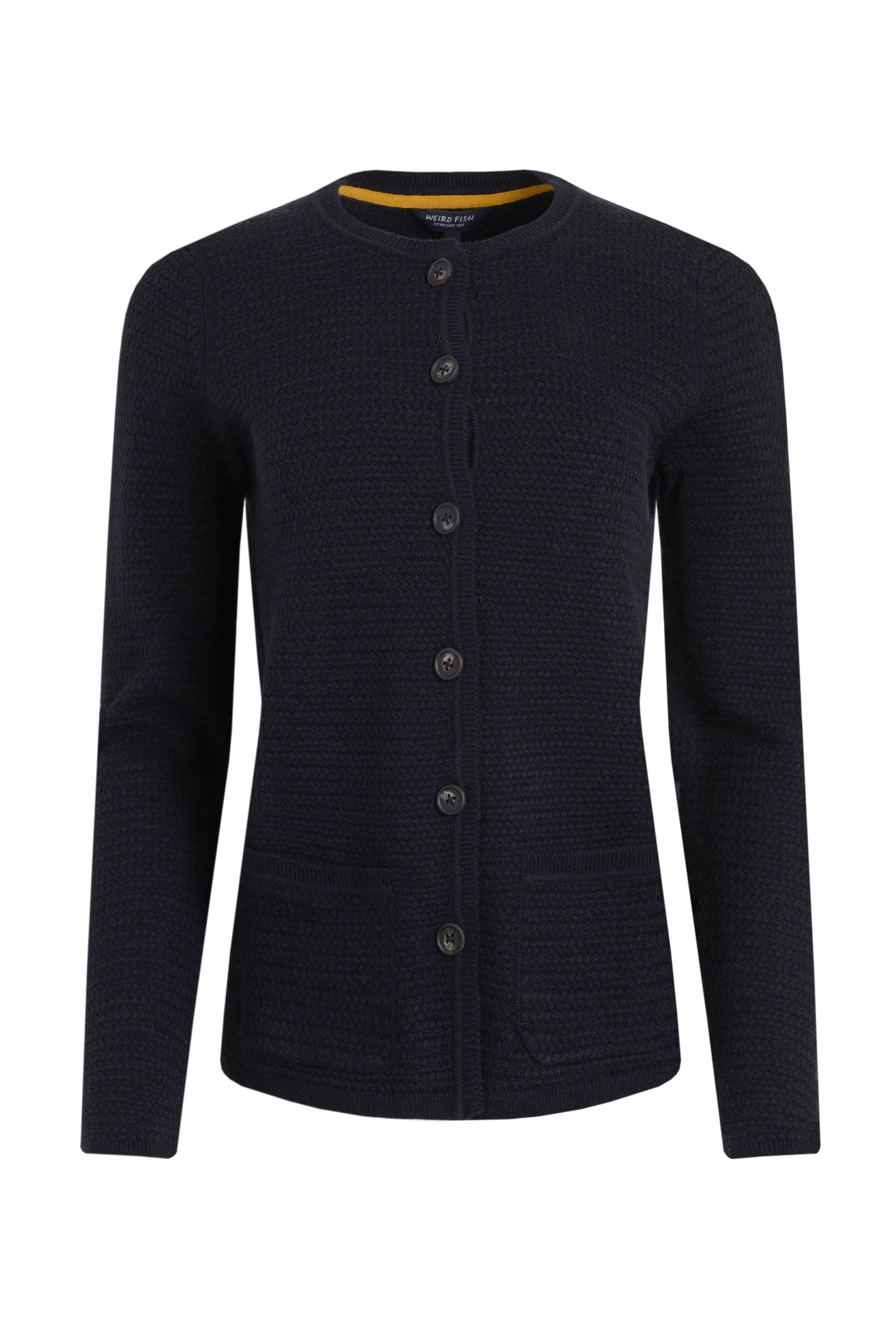 Weird Fish Hayley Knitted Cardigan Navy Size 10